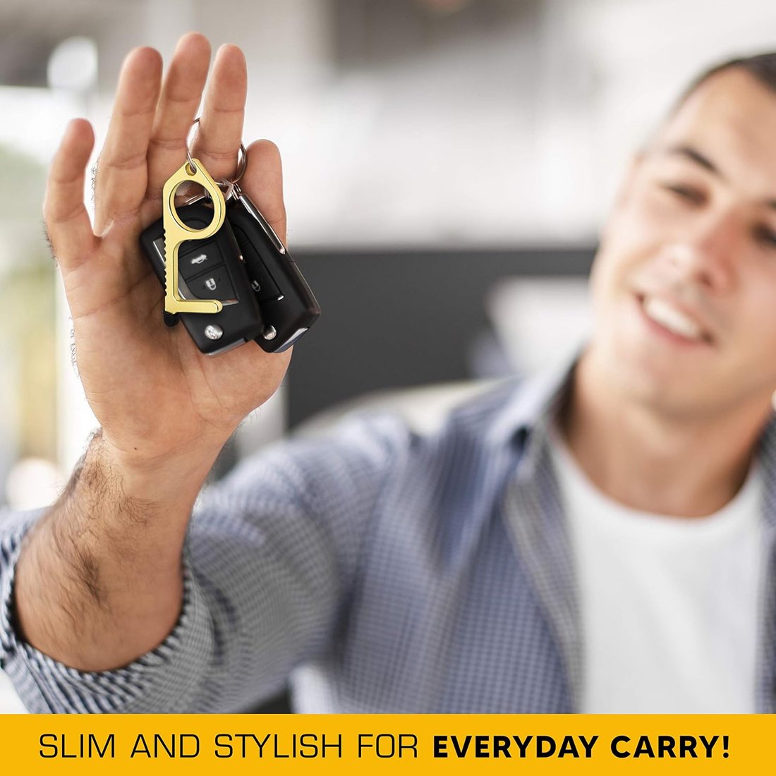 Brass Door Opener Keychain — 3 Pack, view 3