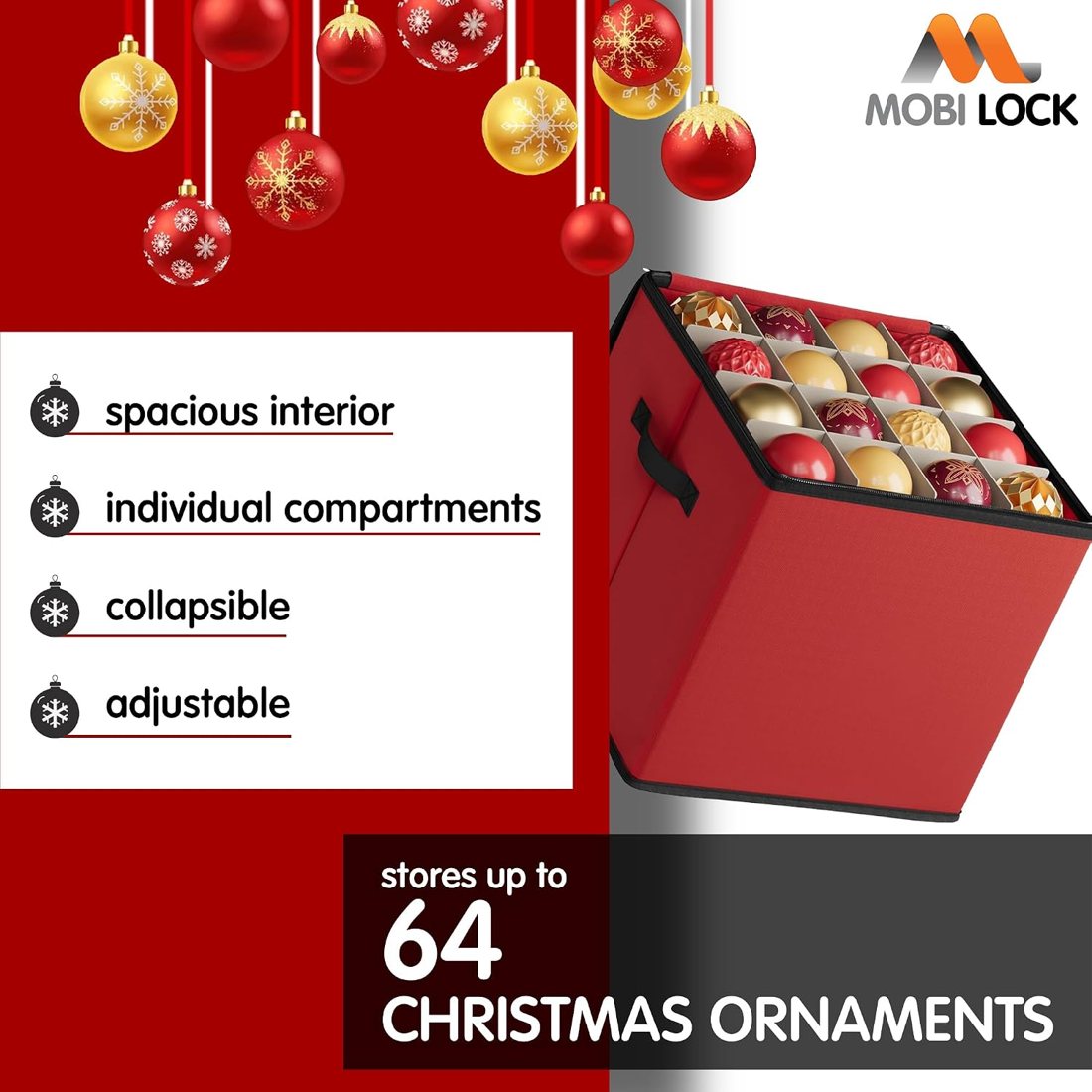 Christmas Ornament Storage Box, view 2