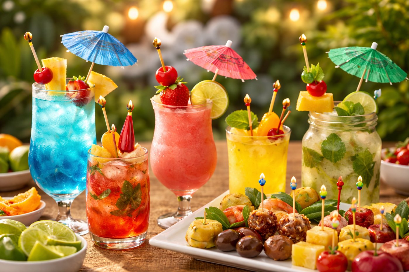 Cocktail Umbrella Picks in use