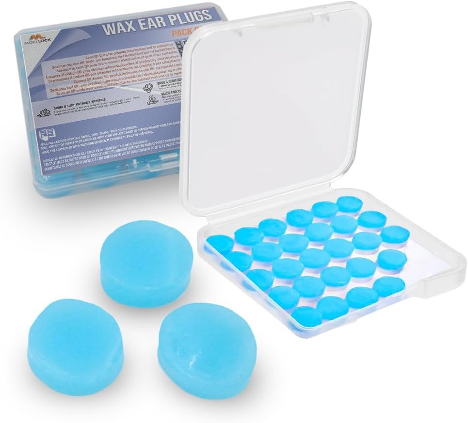 Mobi Lock Silicone Wax Earplugs — 30 Pack