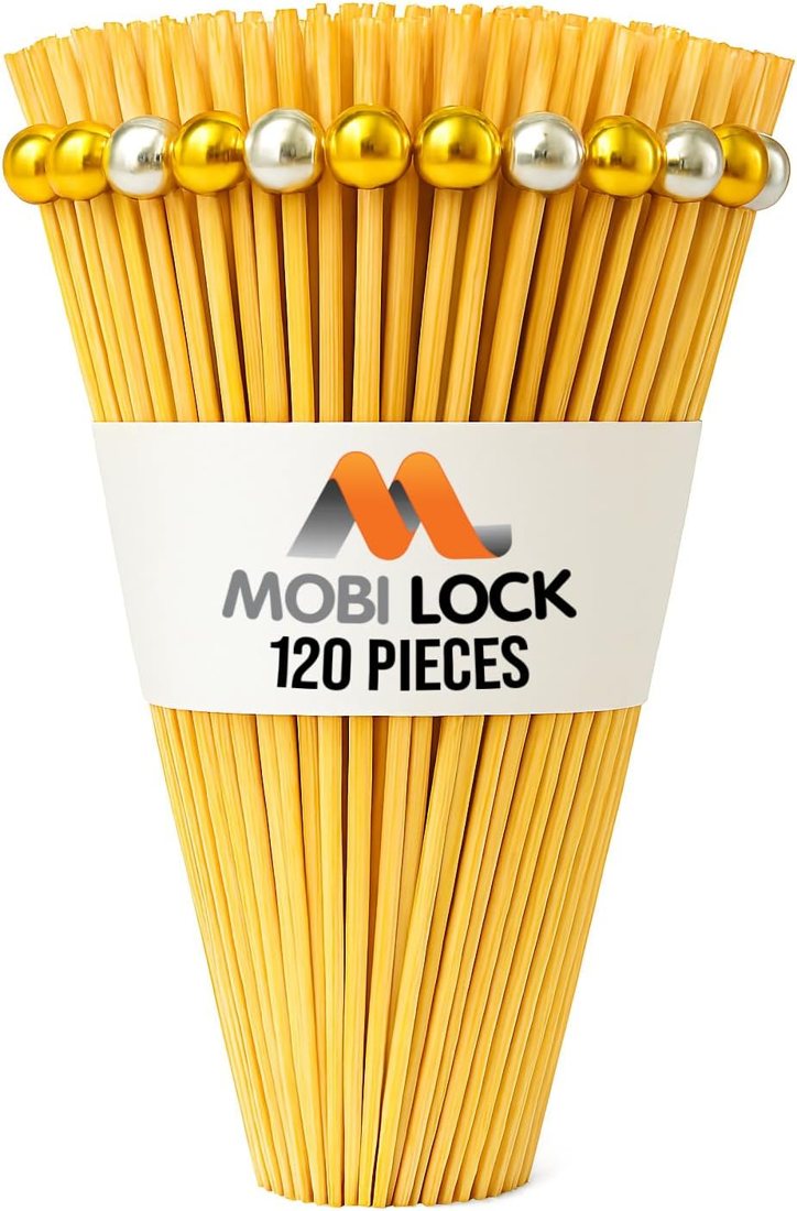 Mobi Lock Pearl-Top Cocktail Picks — Gold & Silver